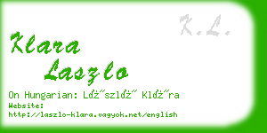 klara laszlo business card